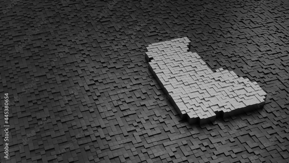 Aufkleber 33d rendering cubes in shape of symbol of shaving foam light colored on dark