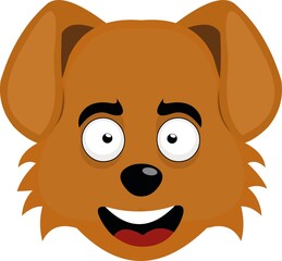Vector illustration of emoticon of the face of a cute cartoon dog