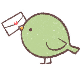 緑色の小鳥と手紙