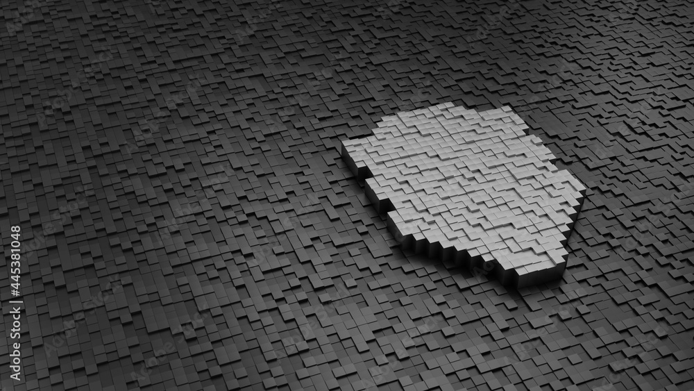 Poster 33d rendering cubes in shape of symbol of traffic lights light colored on dark
