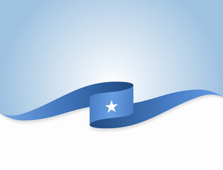 Somalian flag wavy abstract background. Vector illustration. - obrazy, fototapety, plakaty