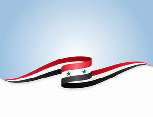 Syrian flag wavy abstract background. Vector illustration.