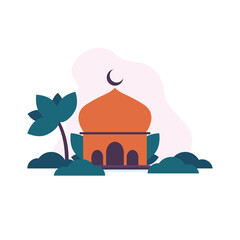 Mosque Flat Design Illustration