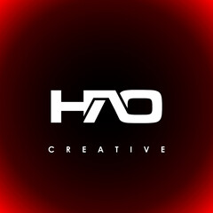 HAO Letter Initial Logo Design Template Vector Illustration