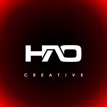 HAO Letter Initial Logo Design Template Vector Illustration