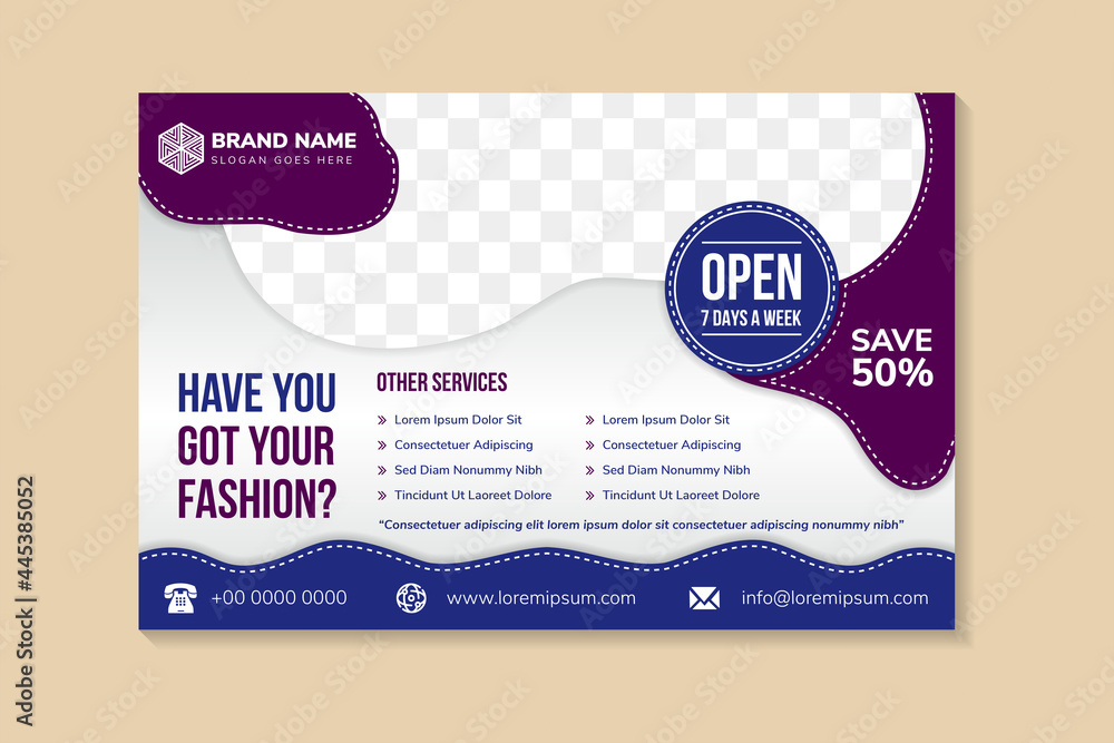 Poster have you got your fashion headline of flyer design template use horizontal layout. grey gradient bac