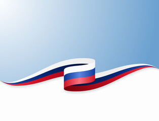 Russian flag wavy abstract background. Vector illustration.