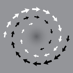 Arrows in spiral. Can be used as icon or logo.