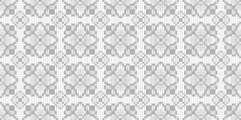Pixel art. Organic motif, botanical motif background. Seamless pattern.Vector.ピクセルアートのスタイリッシュな有機的パターン