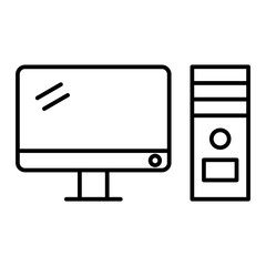 Vector Computer Outline Icon Design