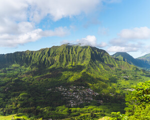 Koolau mountain range in Oahu Hawaii