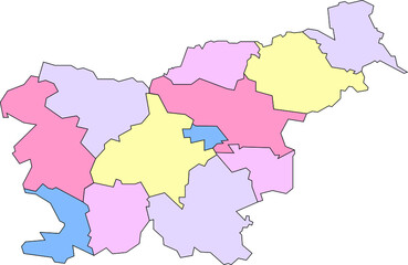 Vector map of Eslovenia to study with outline