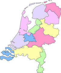 Vector map of the Netherlands Holland to study with outline