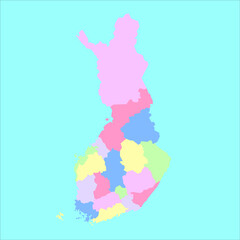 Vector map of Finland to study the world