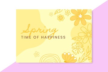 Doodle Monochromatic Spring Card