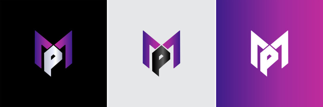 PM Logo Design, Initial PM Letter Design With Sci-fi Style. PM Logo For  Game, Esport, Technology, Digital, Community Or Business. P M Sport Modern  Italic Alphabet Font. Typography Urban Style Fonts. Royalty