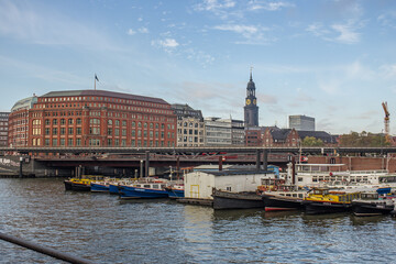 Fototapeta premium Tower clock in Hamburg Germany