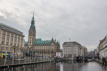 Obraz na płótnie Canvas Hamburg buildings skyline - Gramany