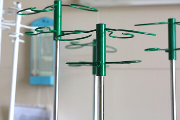 Iron drip tray with medical drip or IV drip in hospital. Health and treatment concept