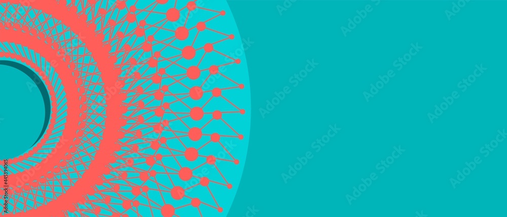 Wall mural web banner with circular ornamental design element