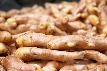 Drying ginger roots in Taiwan