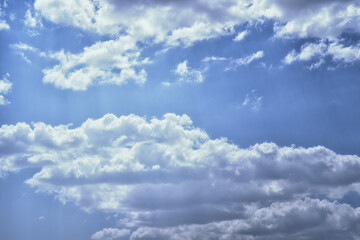 White clouds in a blue sky