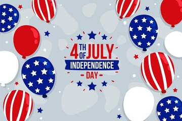 Hand drawn 4th july independence day balloon s background_2