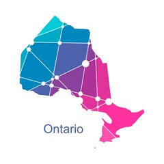 Map of Ontario. Concept of travel and geography of Canada.