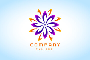 purple orange abstract gradient logo corporate
