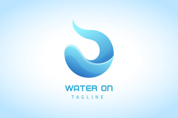blue wave water gradient logo for corporate
