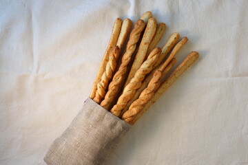 Grissini sticks with olive oil