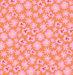 Fototapeta premium Seamless flower pattern isolated on background. Vector illustration