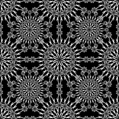 seamless lace ornament white on black
