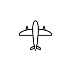 Simple Flat Plane Icon Illustration Design, Silhouette Plane Symbol with Outlined Style Template Vector