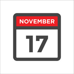 November 17 calendar icon with day and month