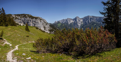 Panorama view from Peterkopfl mountain in Tyrol, Austria