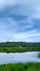 Fototapeta na wymiar Indian Coastal Village Water Reflection
