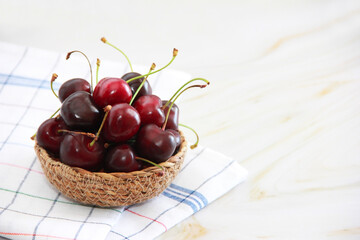fresh natural red cherry fruits