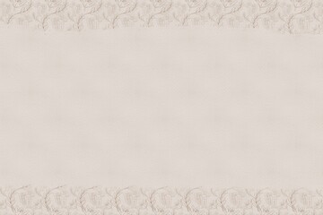 Soft pale pastel, brown textured background with a border of small flower patterns