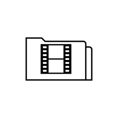 Folder with video tape icon. Cinema folder eps ten