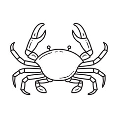 Crab black line icon design.