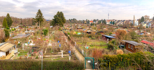 Eine Schrebergartenanlage in Frankfurt am Main