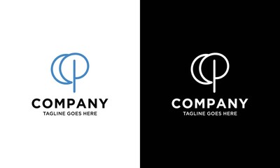Creative logo design and Unique symbol with moon Swoosh and letter p. - obrazy, fototapety, plakaty