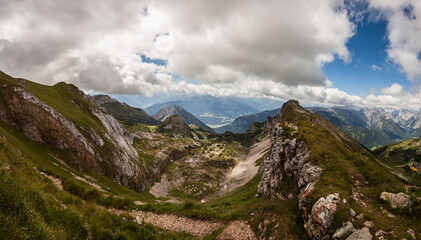 Fototapeta na wymiar Panorama view of Rofan mountains in Tyrol, Austria