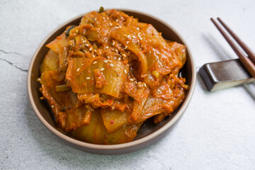 stir-fried Korean spicy paste and kimchi - Korean food style.