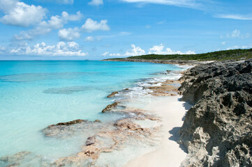 Half Moon Cay island Rocky Beach