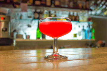 Cocktail in the bar, pomegranate daiquiri