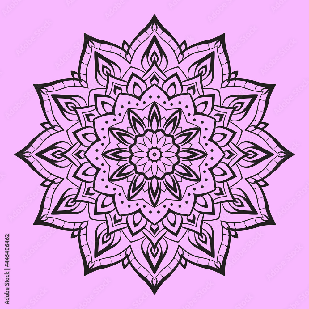 Poster abstract mandala art with youth and soft color circular decoration for web or print vector design el
