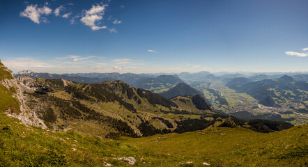 Naklejka premium Panorama view Vorderes Sonnwendjoch mountain in Tyrol, Austria