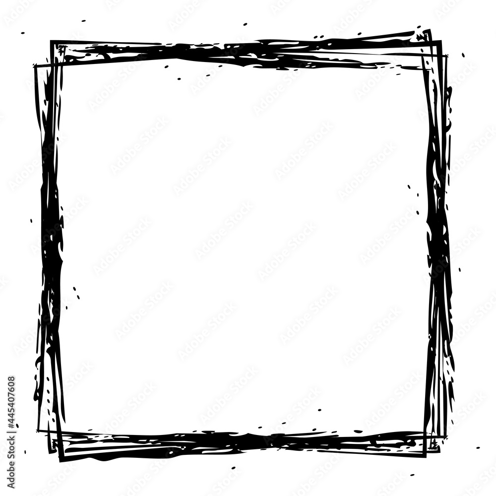 Poster Black empty frame. Vector isolated paint squared frame.